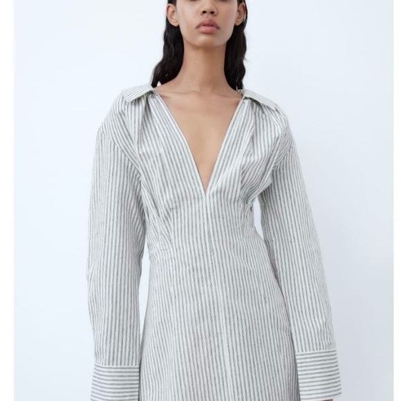ZARA SHORT STRIPED DRESS SIZE M - Picture 3 of 9